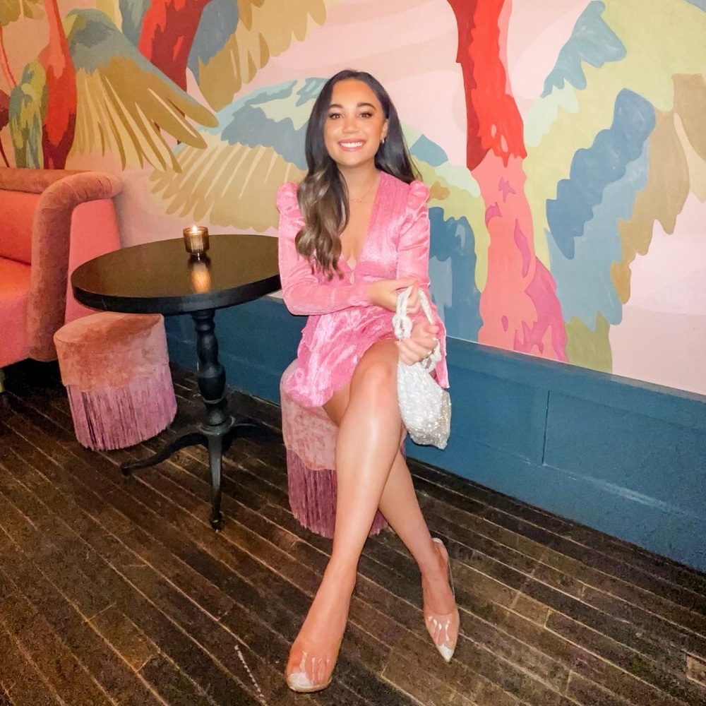 Sabina Musayev Elegant Mini Dress Hot Pink - Picture 1 of 8